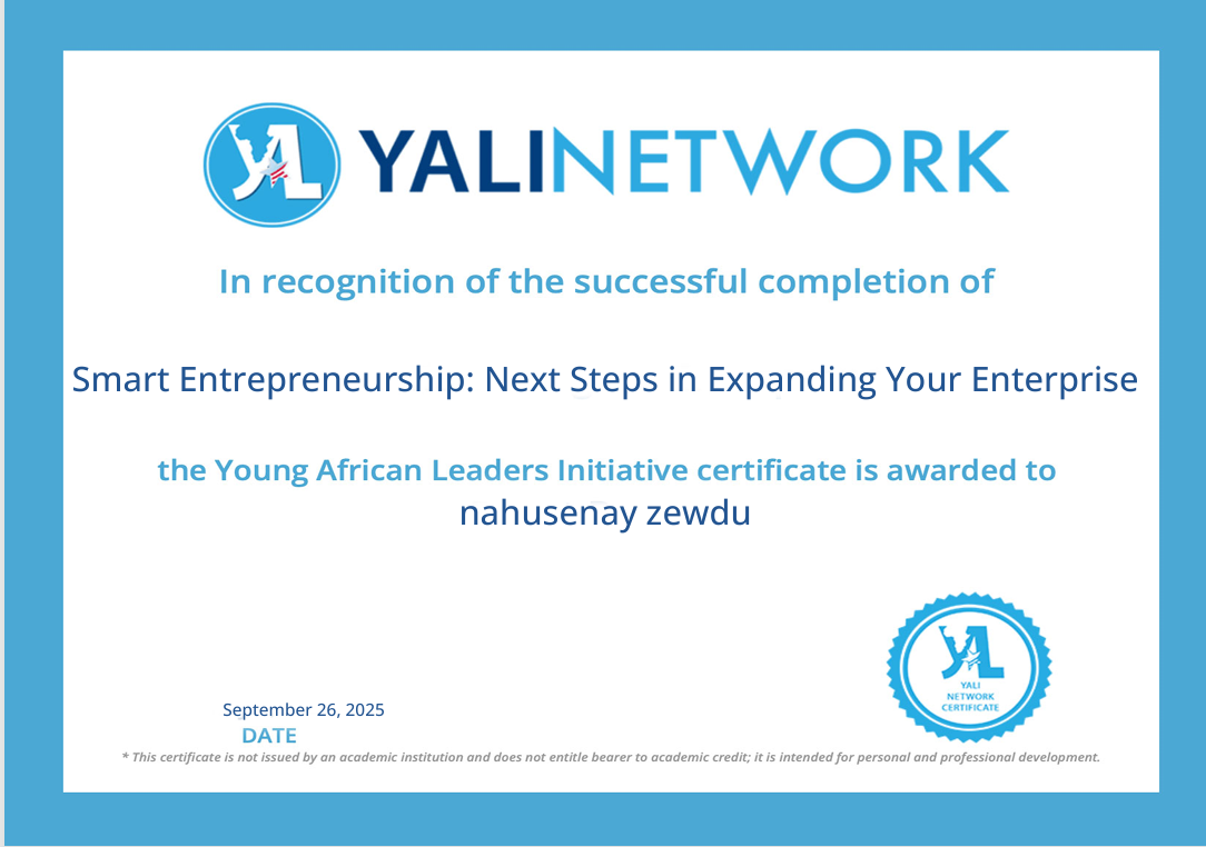 Yali certificate